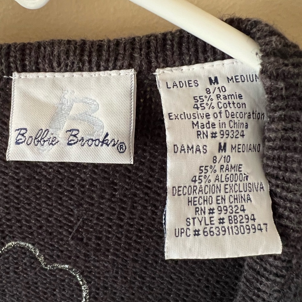 Festive Black Knit Vest with Angel Appliques - Picture 5 of 11